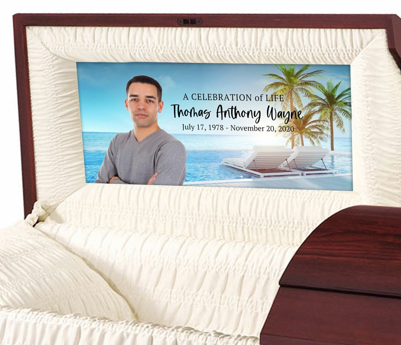 Custom Casket Panel Insert - Tropical Paradise Design - Celebrate Prints
