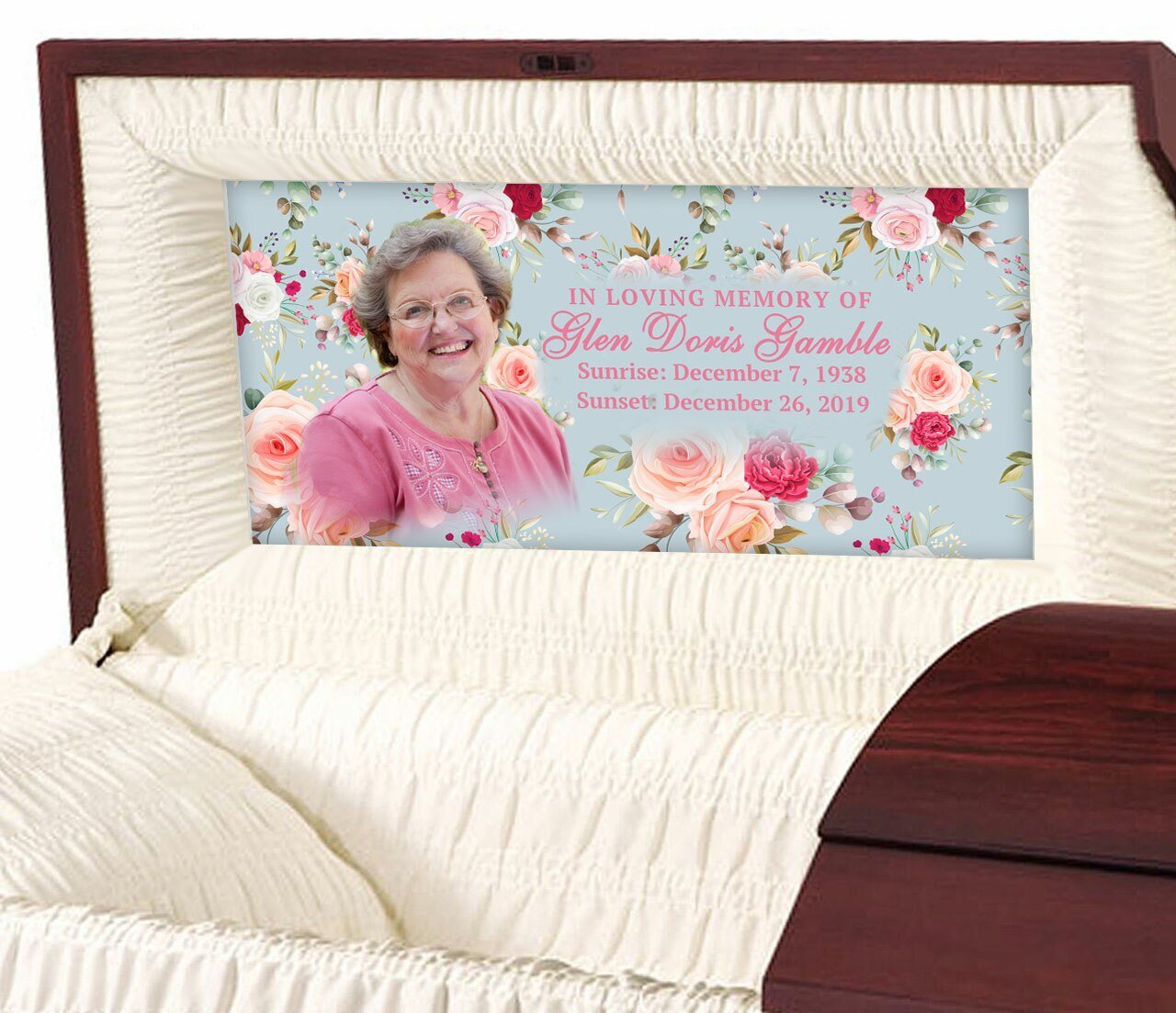 Custom Casket Panel Insert - Vintage Roses Design - Celebrate Prints