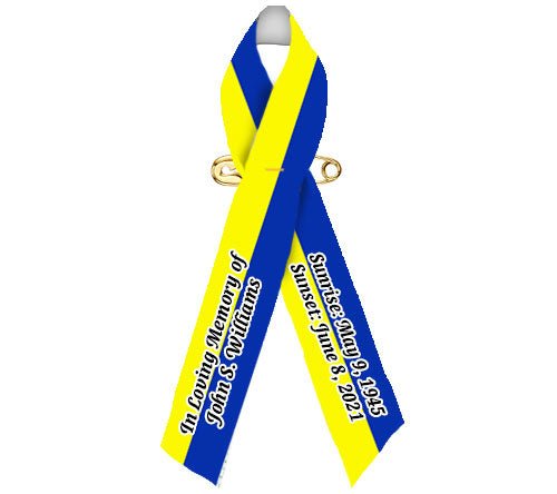 Custom Vertical 2 Color Awareness Ribbon - Pack of 10 - Celebrate Prints
