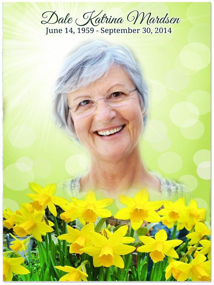 Daffodils Funeral Memorial Poster - Celebrate Prints