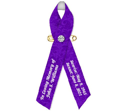 Damask Memorial Awareness Ribbon - Pack of 10 - Celebrate Prints