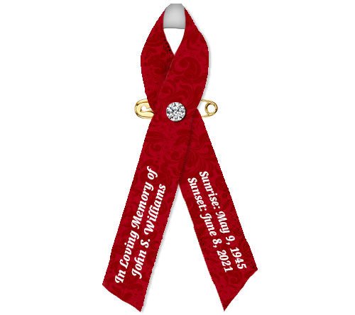 Damask Memorial Awareness Ribbon - Pack of 10 - Celebrate Prints