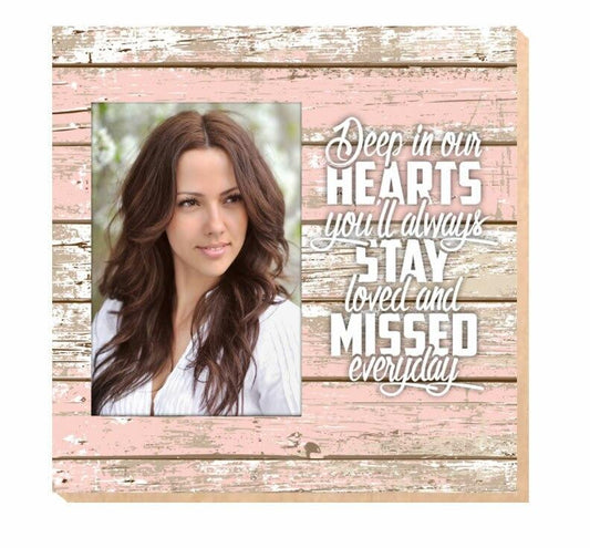 Deep In Our Hearts Memorial Photo Printed On Wood - Celebrate Prints