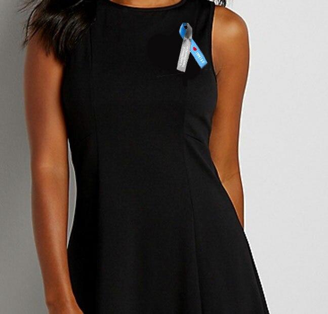 Diabetes Awareness Ribbon Personalized (Blue/Gray) Pack of 10 - Celebrate Prints
