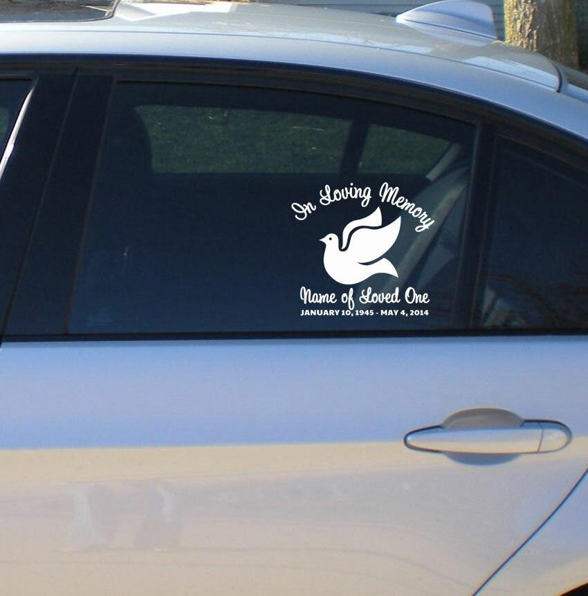 Dove In Loving Memory Car Decal - Celebrate Prints