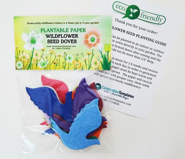 Dove Plantable Seed Paper Shapes (Set of 12 Colors) - Celebrate Prints