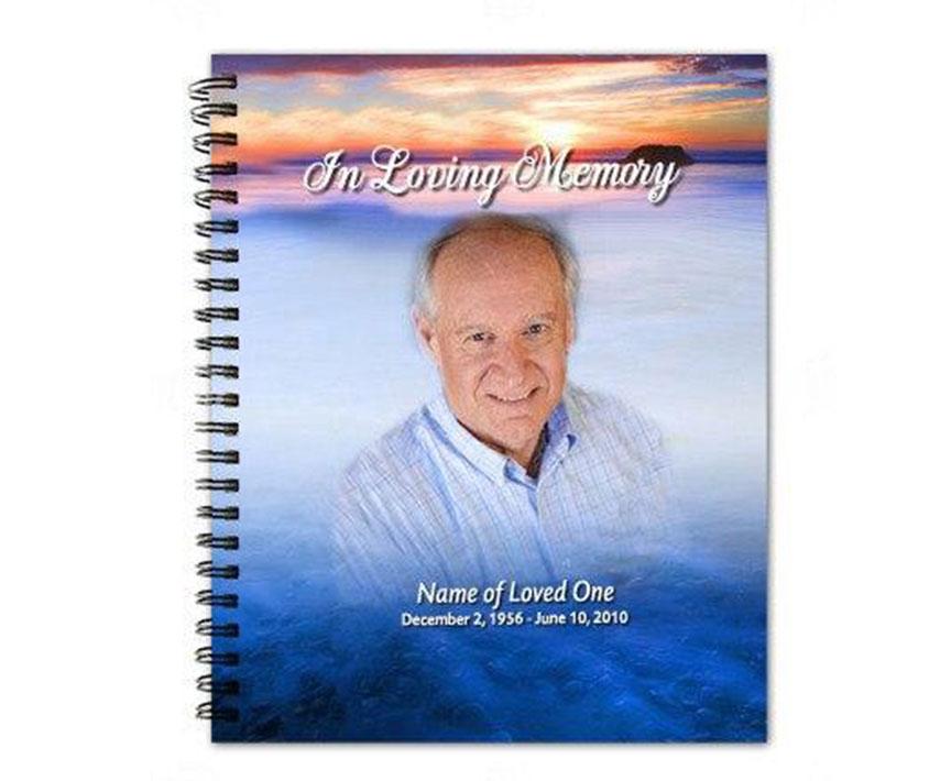 Dusk Spiral Wire Bind Memorial Guest Registry Book - Celebrate Prints