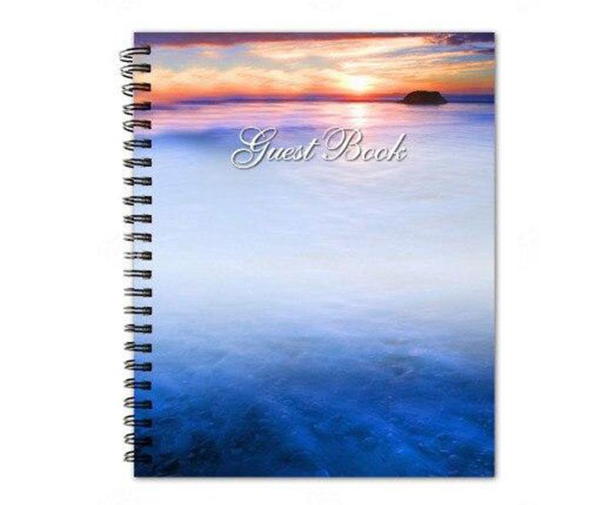 Dusk Spiral Wire Bind Memorial Guest Registry Book - Celebrate Prints