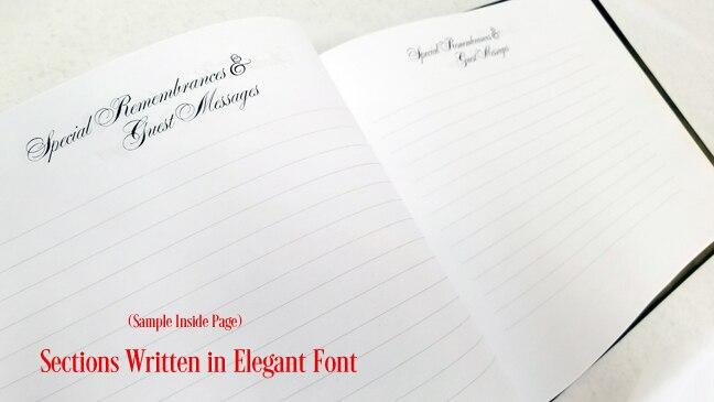 Elegant Name Foil Stamped Landscape Funeral Guest Book - Celebrate Prints