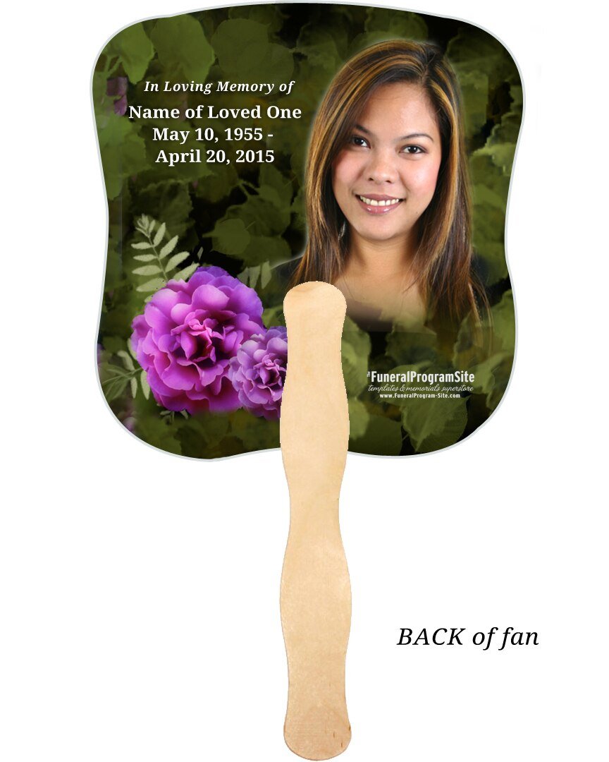 Essence Memorial Fan With Wooden Handle (Pack of 10) - Celebrate Prints