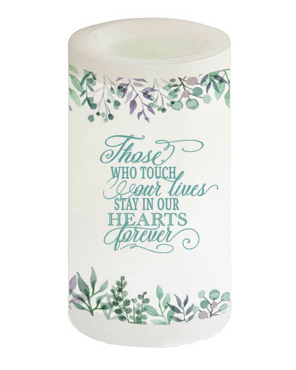 Eucalyptus Personalized Flameless LED Memorial Candle - Celebrate Prints