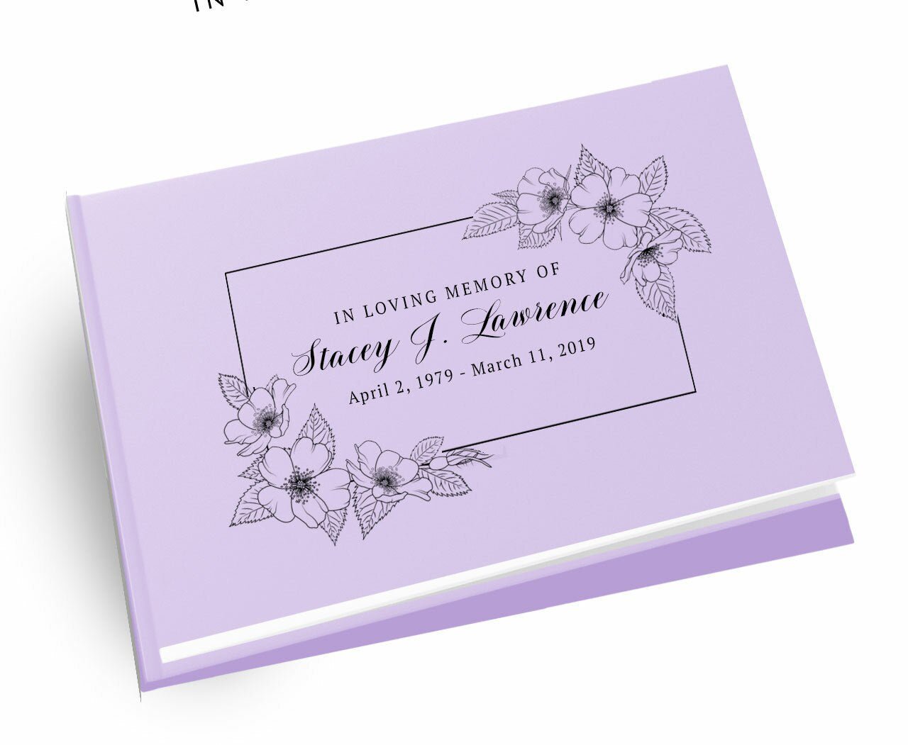 Excellence Landscape Linen Funeral Guest Book - Celebrate Prints
