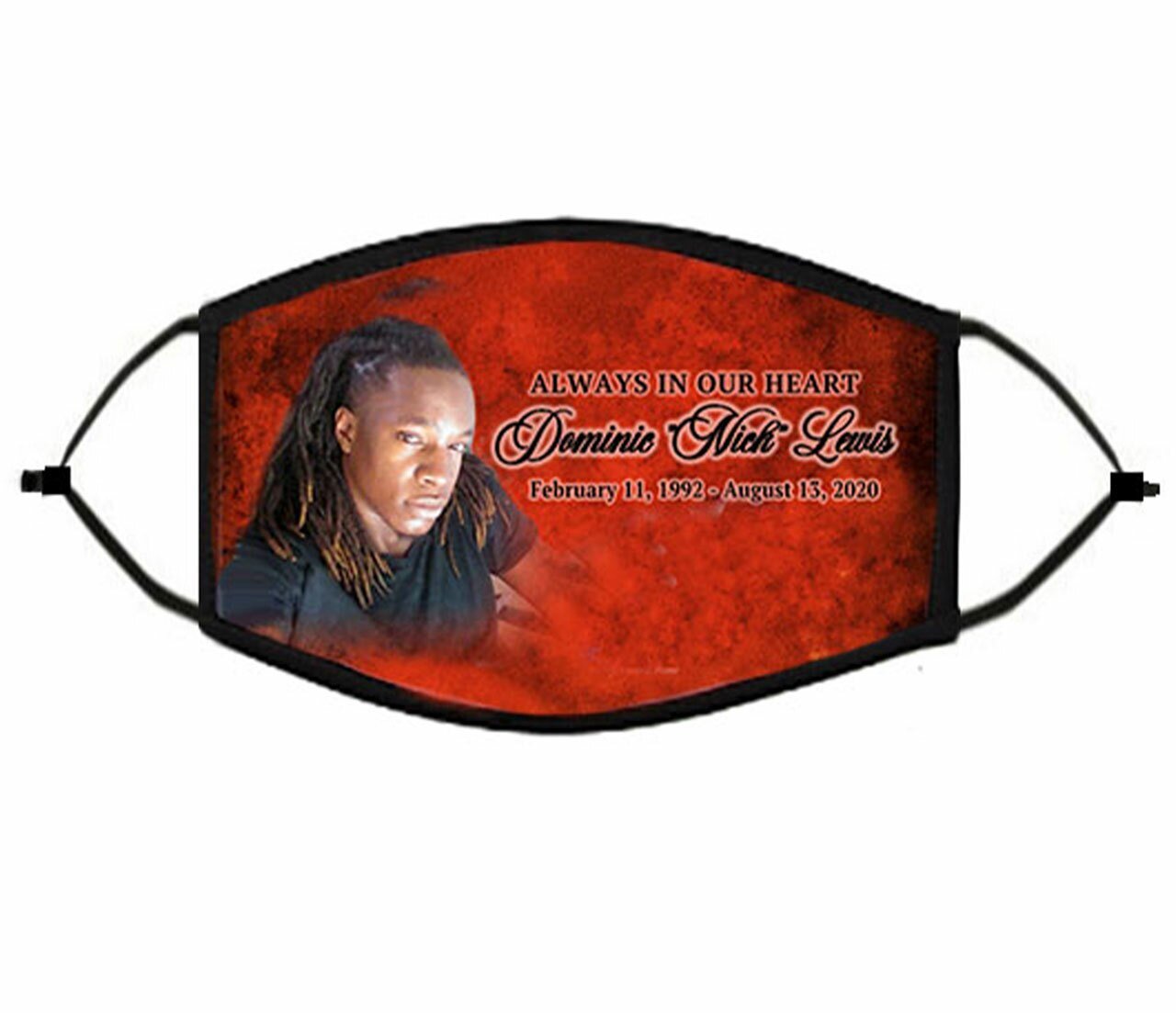 Face Mask Personalized Red Passion Adult Size - Celebrate Prints