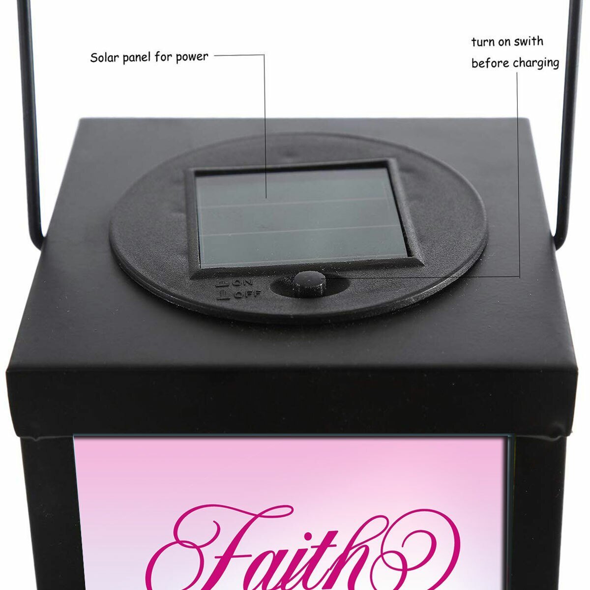 Faith Hope Love Solar Powered Memorial Lantern - Celebrate Prints