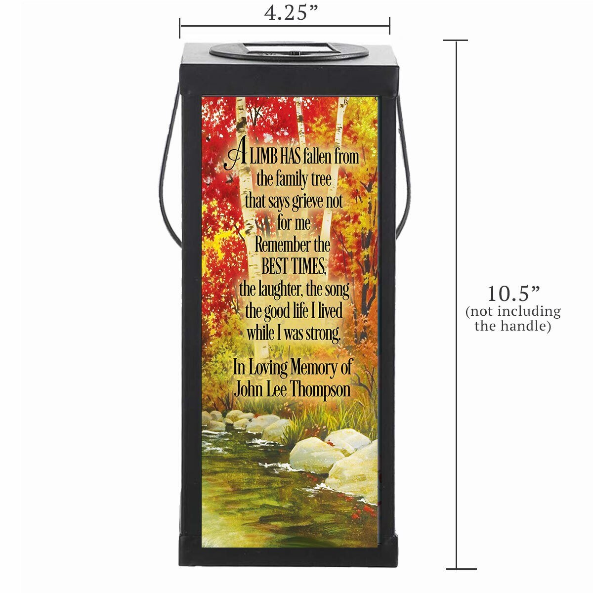 Fallen Limb Solar Powered Memorial Lantern - Celebrate Prints