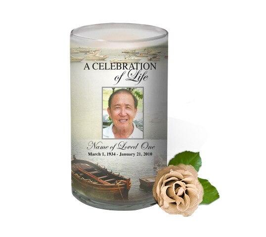 Fishing Personalized Glass Memorial Candle - Celebrate Prints