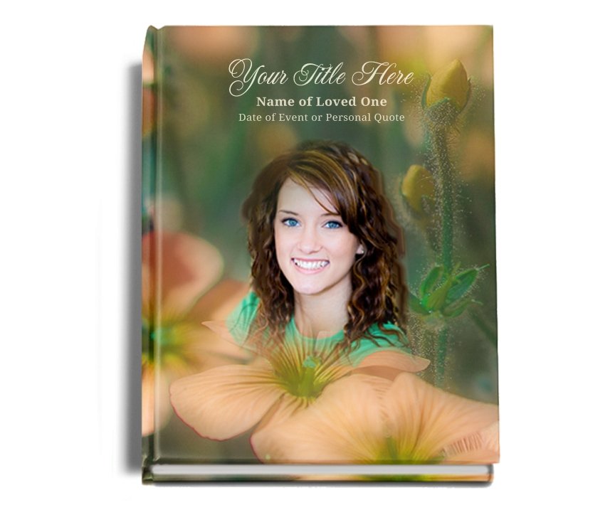 Floral Perfect Bind Memorial Funeral Guest Book - Celebrate Prints
