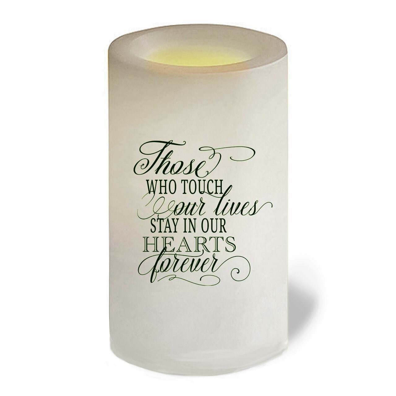 Flourish Leaves Flameless LED Memorial Candle - Celebrate Prints