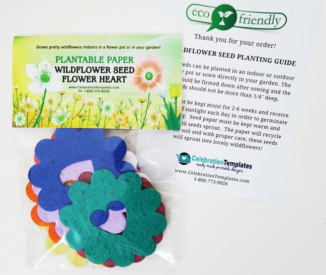 Flower Heart Plantable Seed Paper Shapes (Set of 12 Colors) - Celebrate Prints
