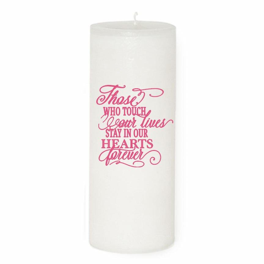 Flowers Cross Personalized Wax Pillar Memorial Candle - Celebrate Prints