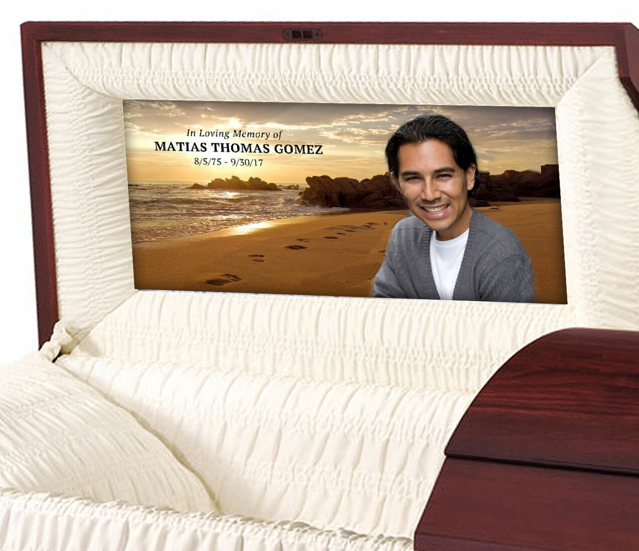 Footprints Casket Head Panel Insert - Celebrate Prints