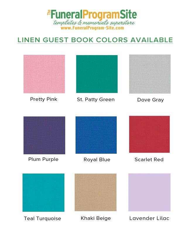 Forever In Our Hearts Linen Funeral Guest Book - Celebrate Prints
