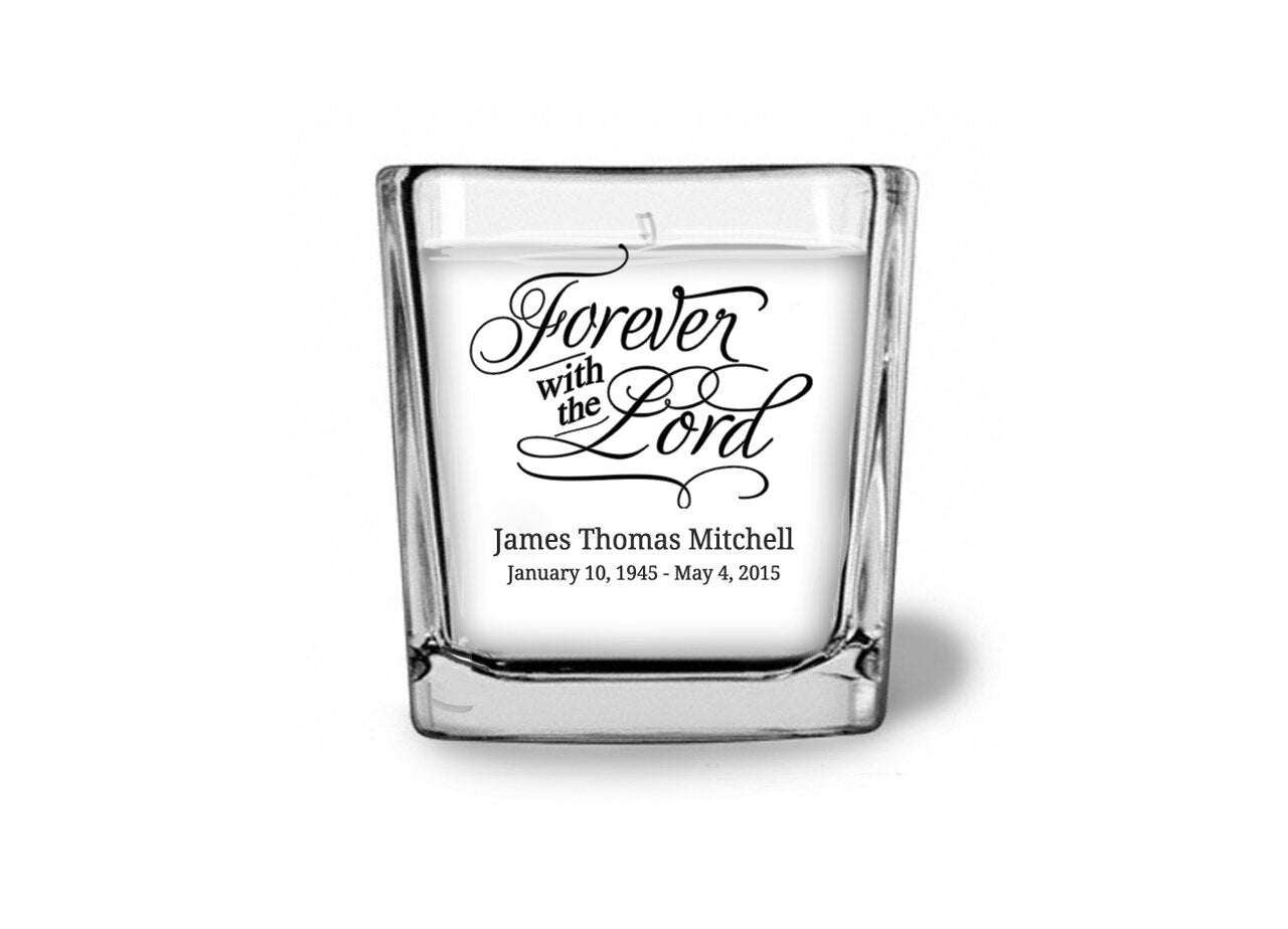 Forever With Lord Glass Cube Memorial Candle - Celebrate Prints