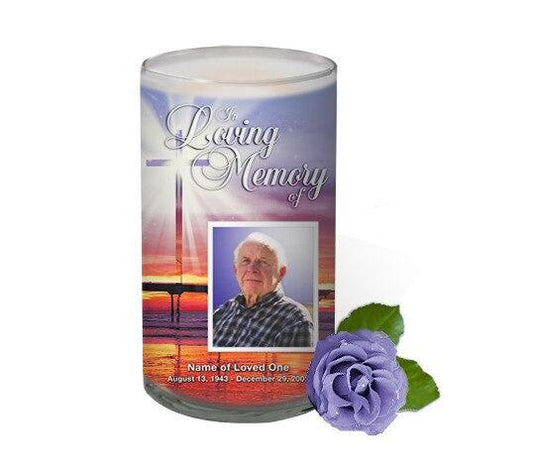 Glorify Personalized Glass Memorial Candle - Celebrate Prints