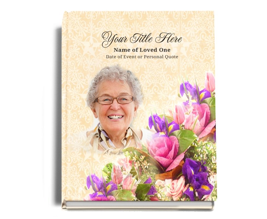 Golden Perfect Bind Memorial Funeral Guest Book - Celebrate Prints