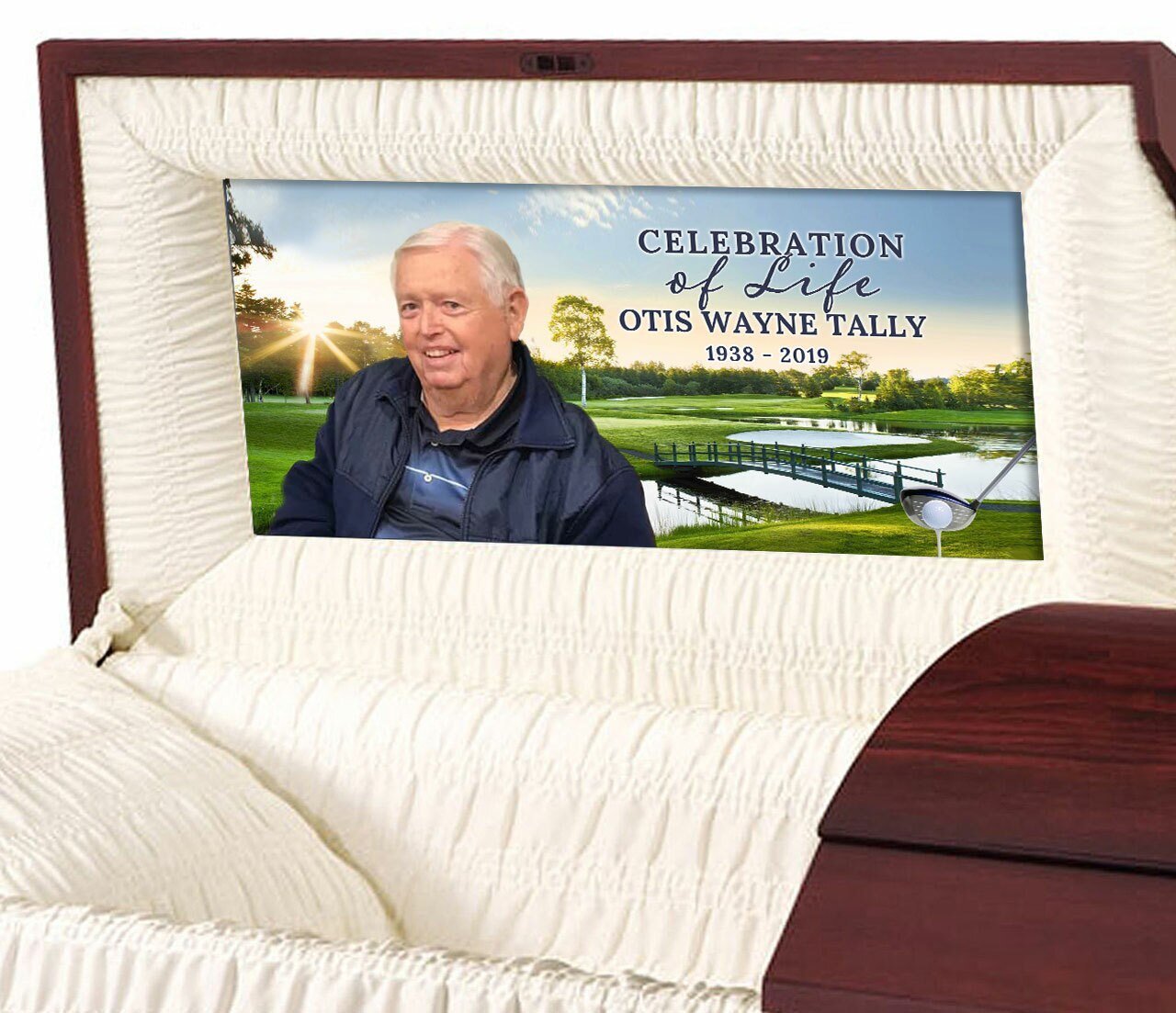 Golfing Greens Casket Head Panel Insert - Celebrate Prints