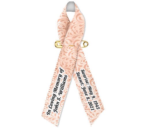 Gray Leaves Memorial Awareness Ribbon - Pack of 10 - Celebrate Prints