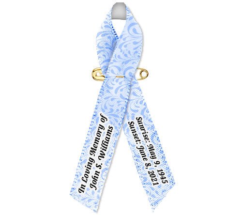 Gray Leaves Memorial Awareness Ribbon - Pack of 10 - Celebrate Prints