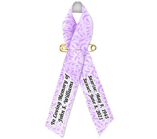 Gray Leaves Memorial Awareness Ribbon - Pack of 10 - Celebrate Prints