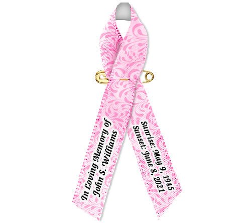 Gray Leaves Memorial Awareness Ribbon - Pack of 10 - Celebrate Prints