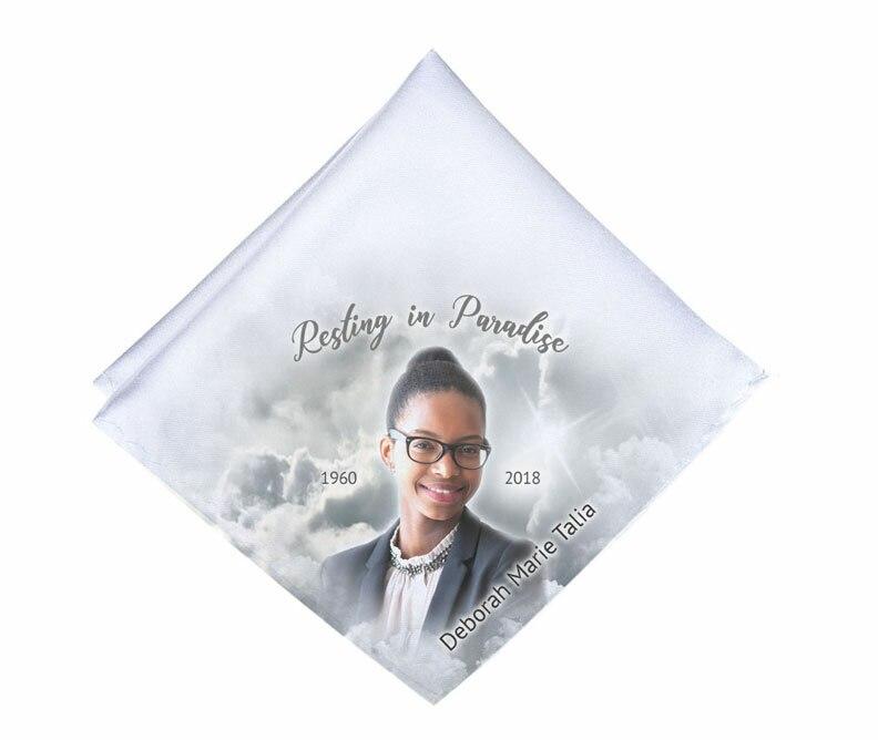 Grayscale Skies Personalized Memorial Handkerchief - Celebrate Prints