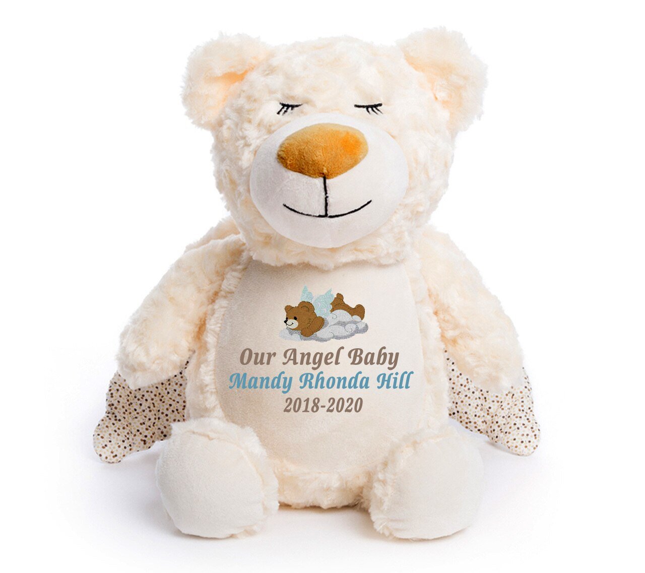 Guardian Angel Bear Memorial Stuffed Animal-Urn - Celebrate Prints