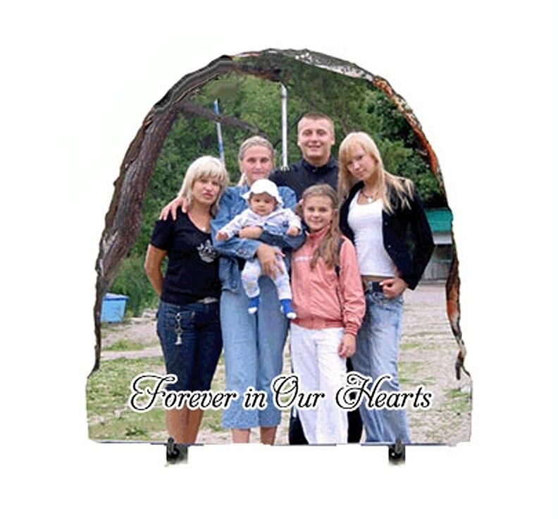 Half Oval Memorial Slate Stone Plaque with Stand - Celebrate Prints