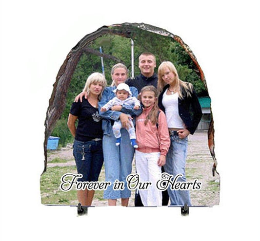 Half Oval Memorial Slate Stone Plaque with Stand - Celebrate Prints