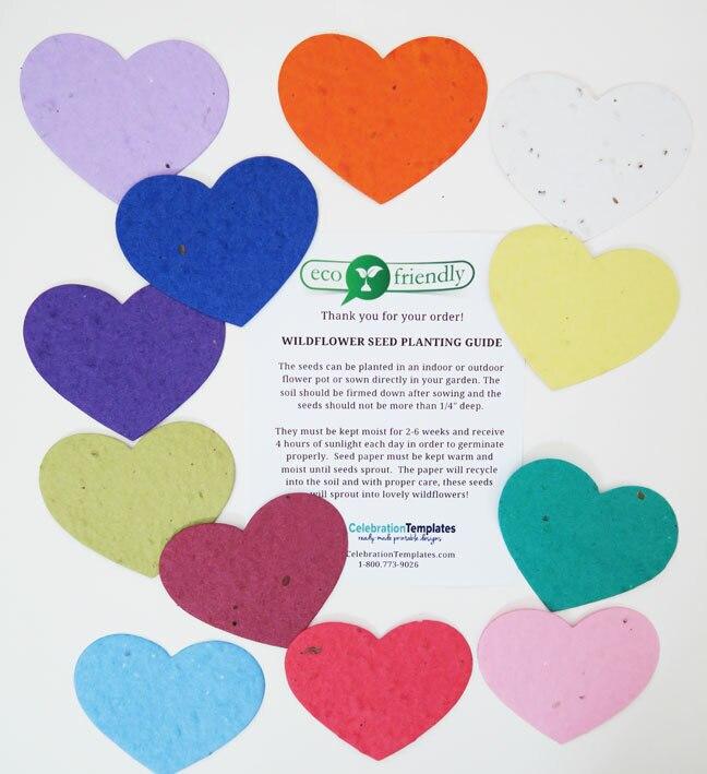 Heart Plantable Seed Paper Shapes (Set of 12 Colors) - Celebrate Prints