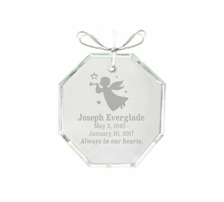 Hexagon Bevel Edge Crystal Christmas Ornament - Celebrate Prints