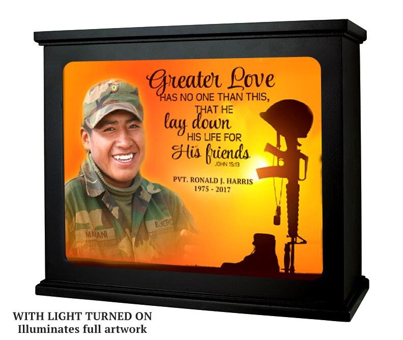 His Friends Photo Memorial Light Box - Celebrate Prints