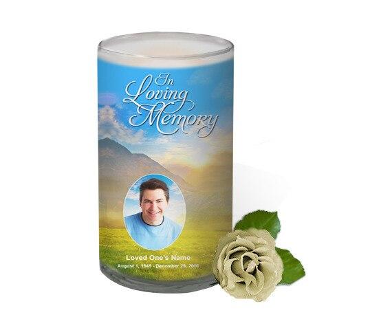 Horizon Personalized Glass Memorial Candle - Celebrate Prints