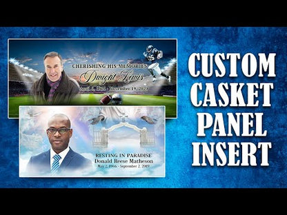 Custom Casket Panel Insert - Feather Design