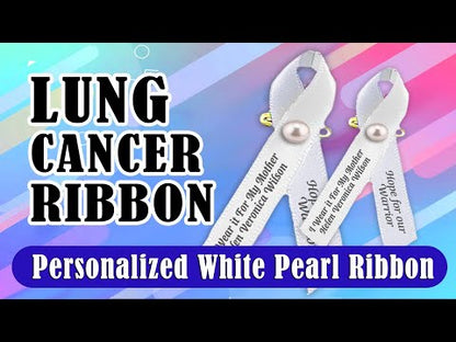 Lung Cancer Ribbon Personalized (Pearl White) - Pack of 10