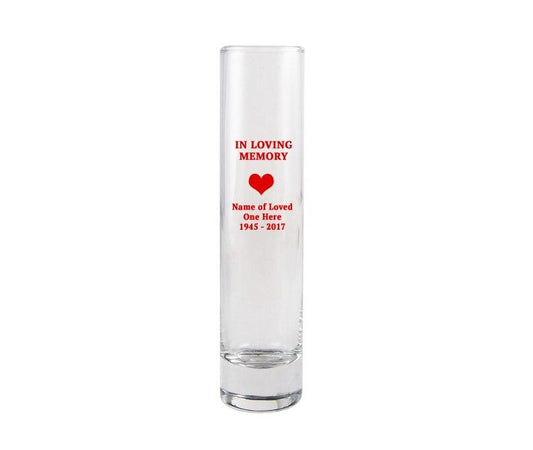 In Loving Memory Glass Bud Vase - Celebrate Prints