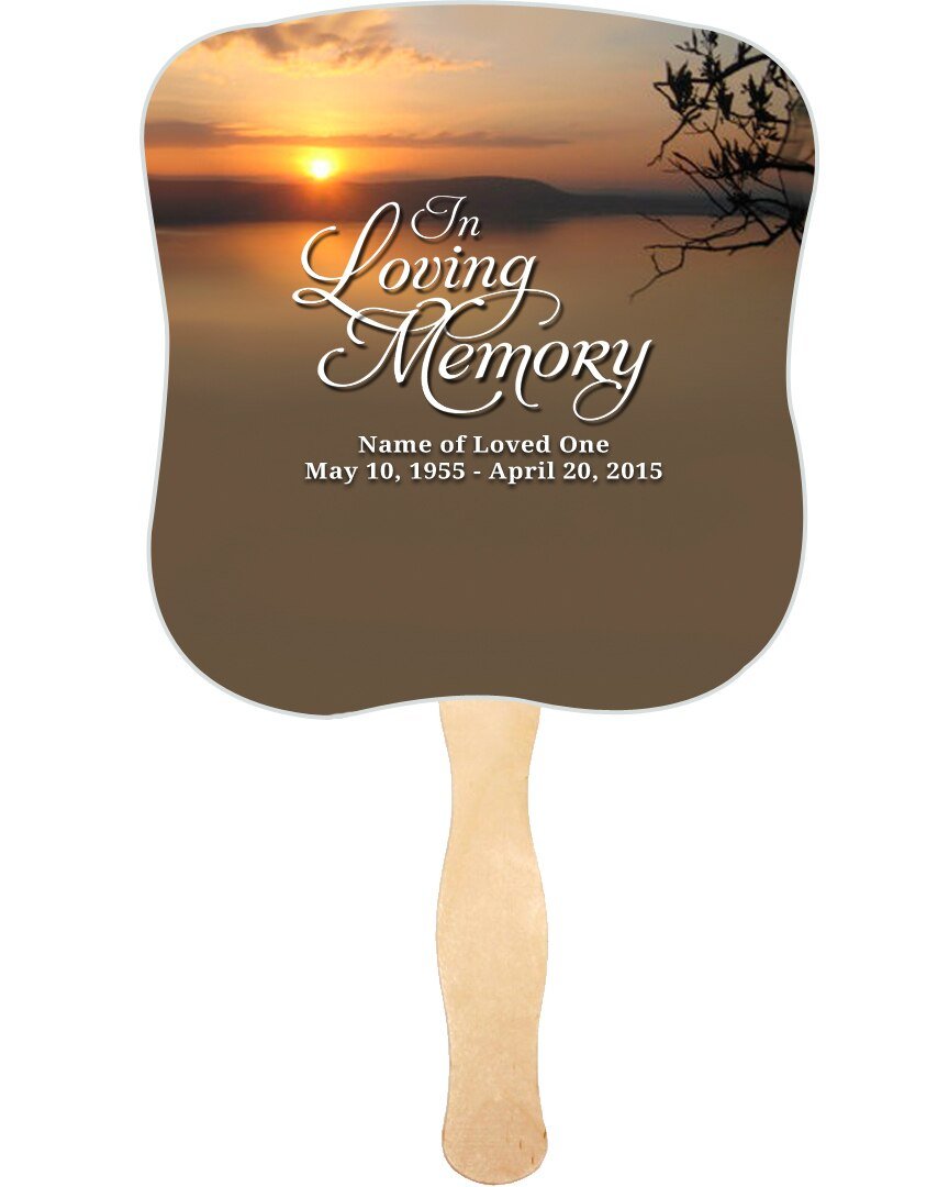 Kenya Memorial Fan With Wooden Handle (Pack Of 10) - Celebrate Prints