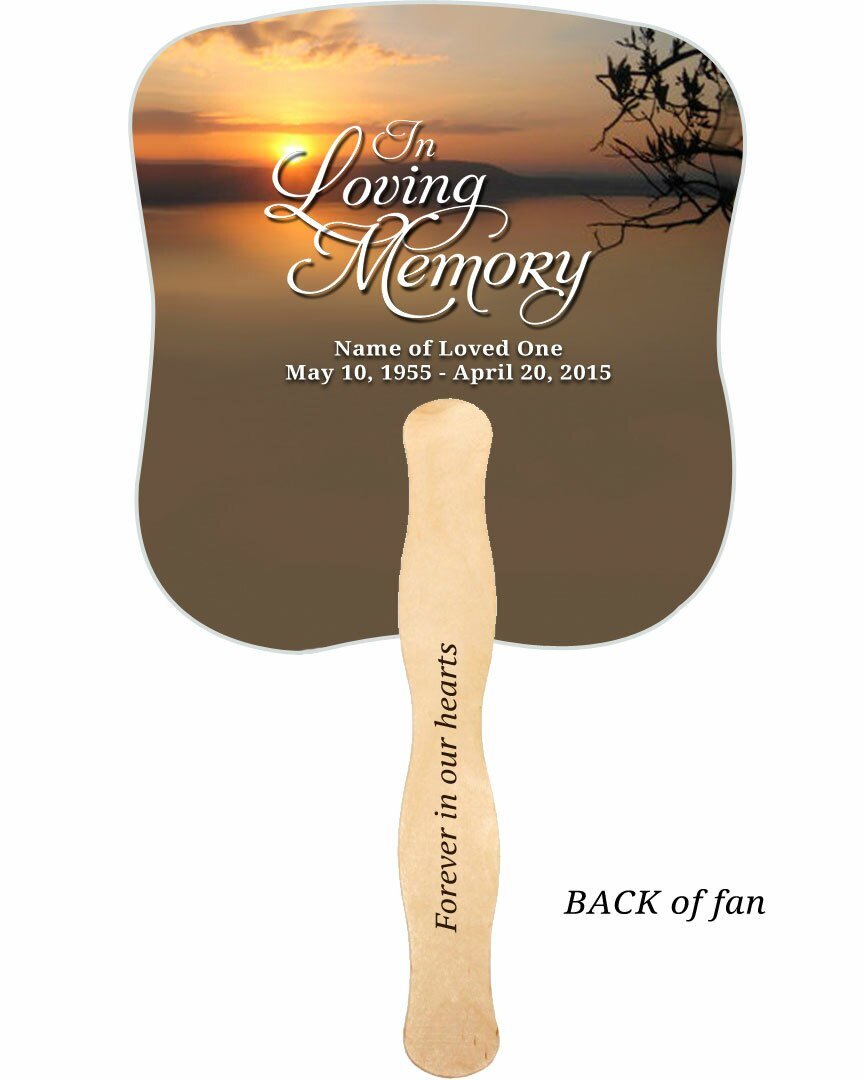 Kenya Memorial Fan With Wooden Handle (Pack Of 10) - Celebrate Prints