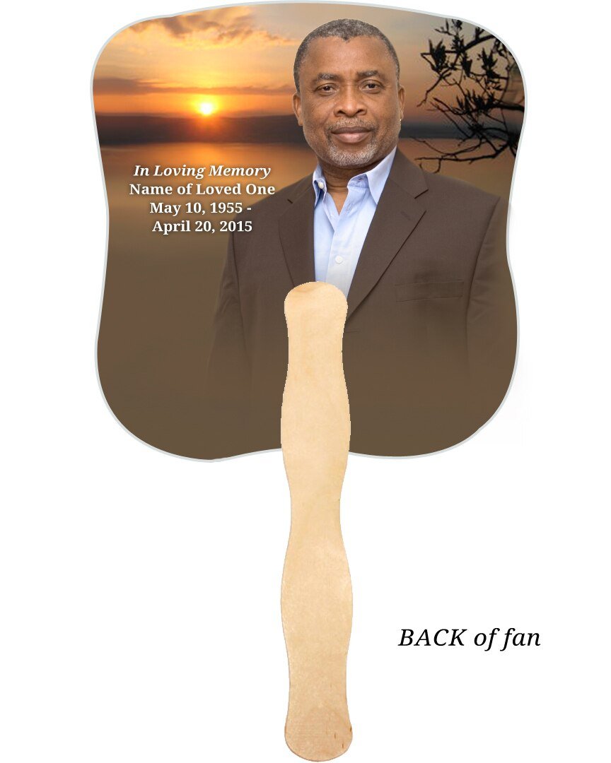 Kenya Memorial Fan With Wooden Handle (Pack Of 10) - Celebrate Prints