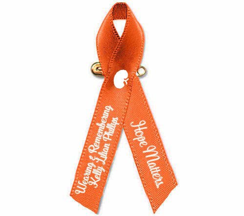 Kidney Cancer Ribbon (Orange Color Ribbon) - Pack of 10 - Celebrate Prints