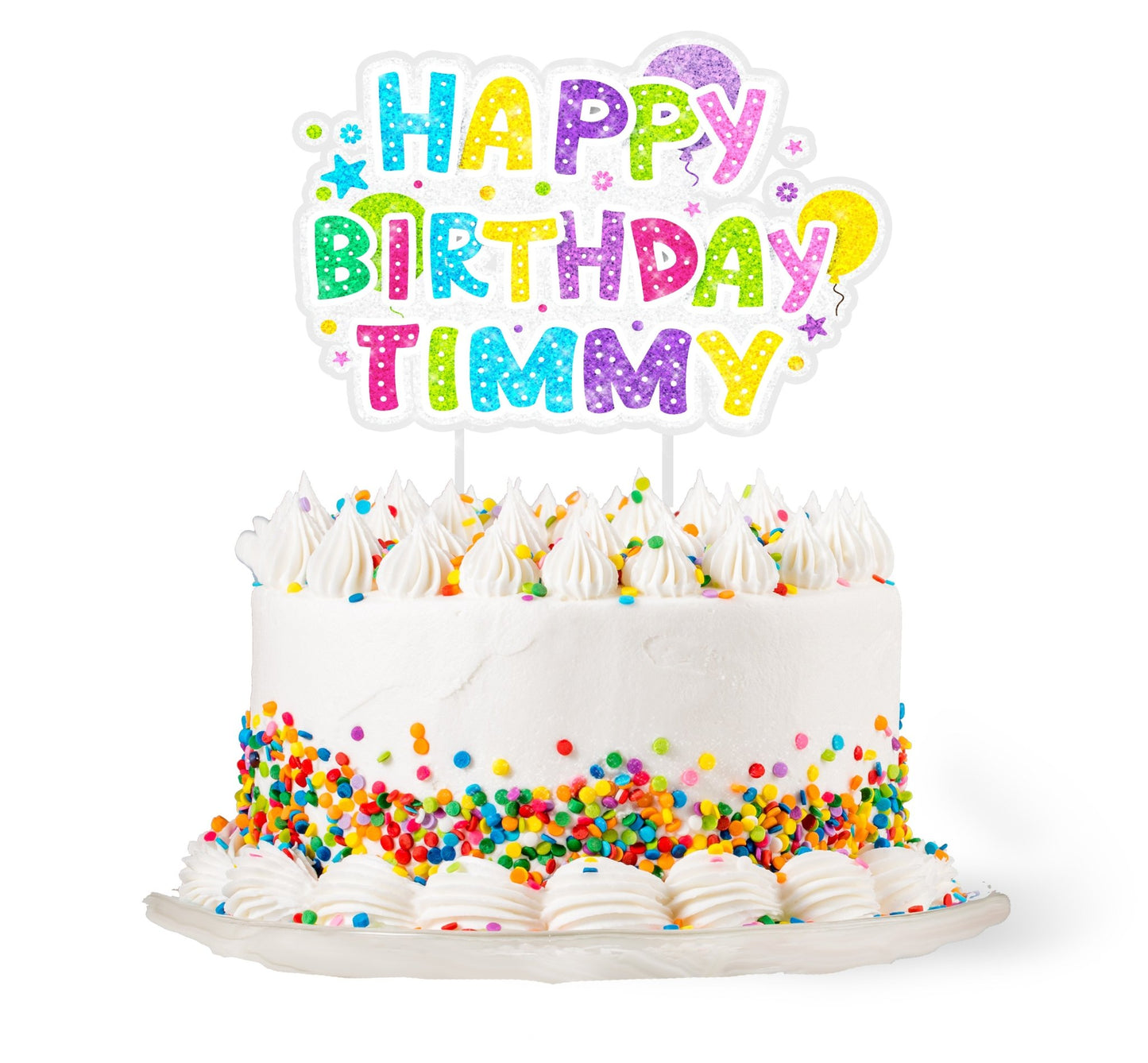 Kids Happy Birthday Cake Topper - Celebrate Prints
